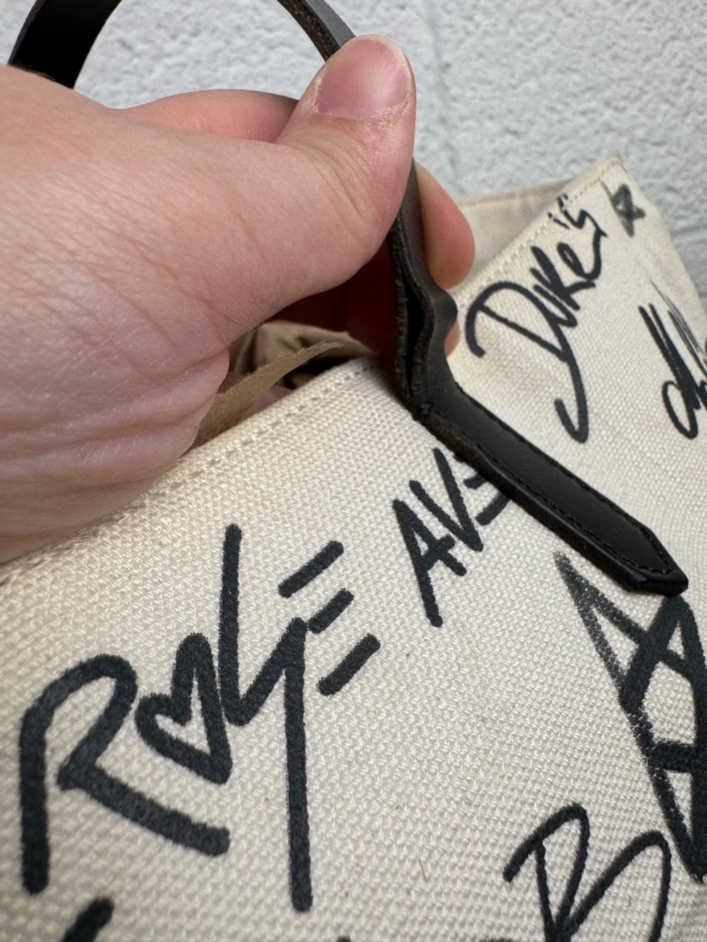 Golden Goose Natural Kuroki Graffiti Canvas Tote Bag Made in Italy - Picture 10 of 16
